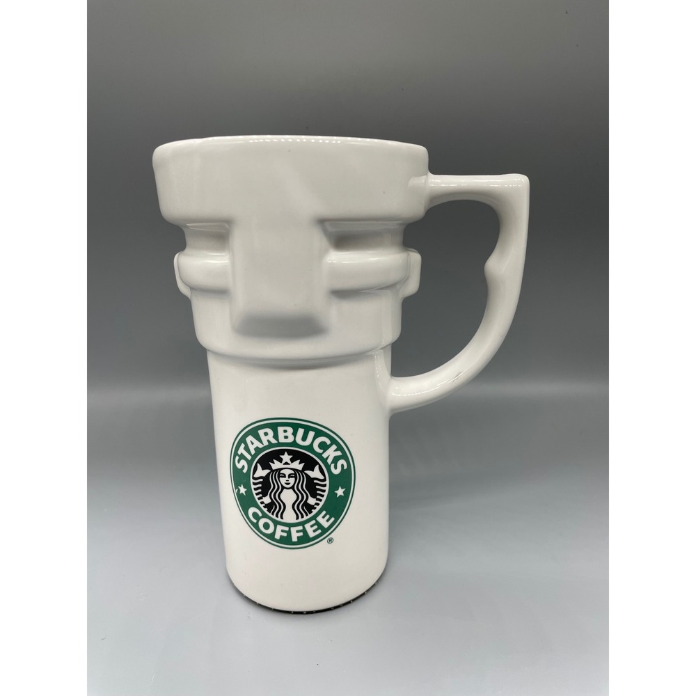 Starbucks White Ceramic Mug Tapered Design Iconic Logo Coffee Cup 1990's‎